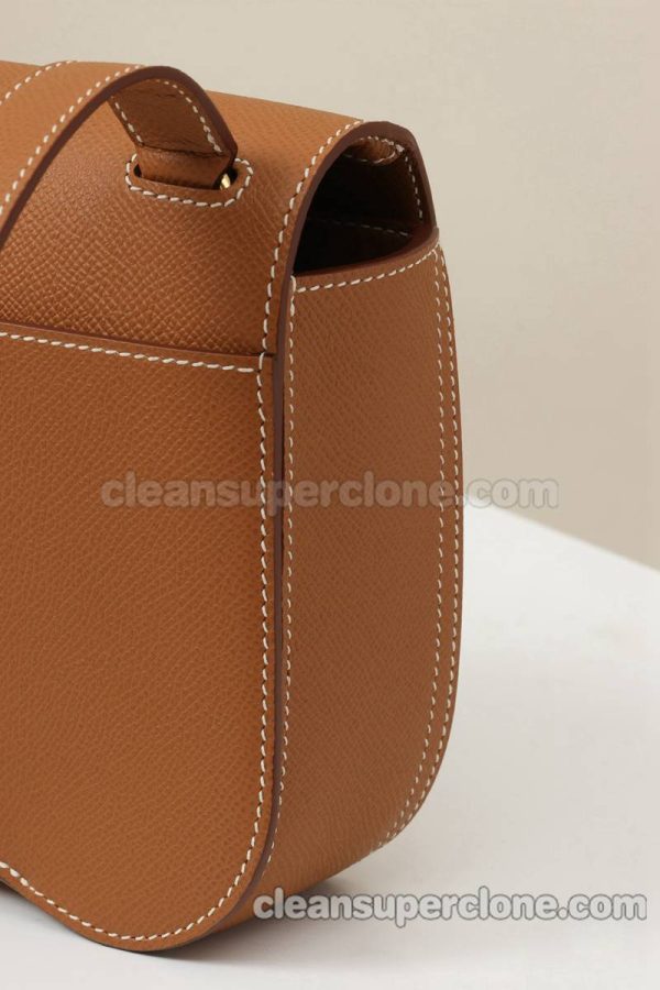 cowhide bag 1:1 Copy description and price gold brown Hermes Crossbody Shoulder women 4