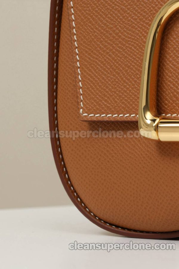 cowhide bag 1:1 Copy description and price gold brown Hermes Crossbody Shoulder women 5