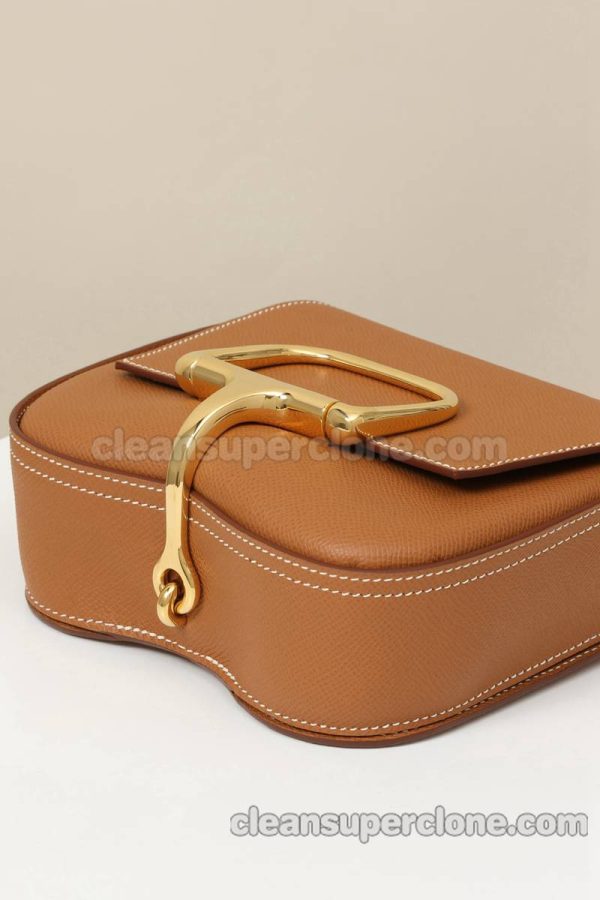 cowhide bag 1:1 Copy description and price gold brown Hermes Crossbody Shoulder women 6