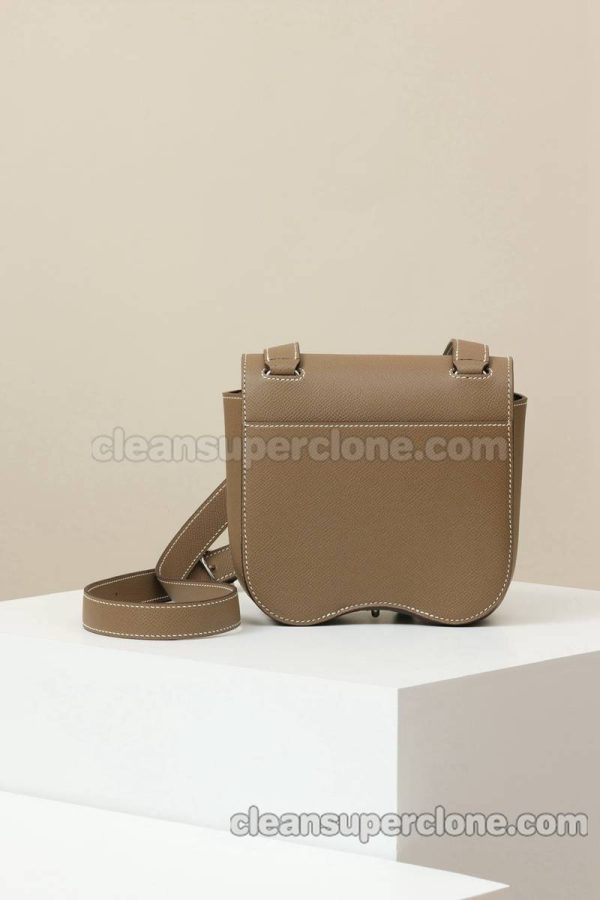 Crossbody bag replica details and pricing Elephant grey Hermes Shoulder cowhide women 3