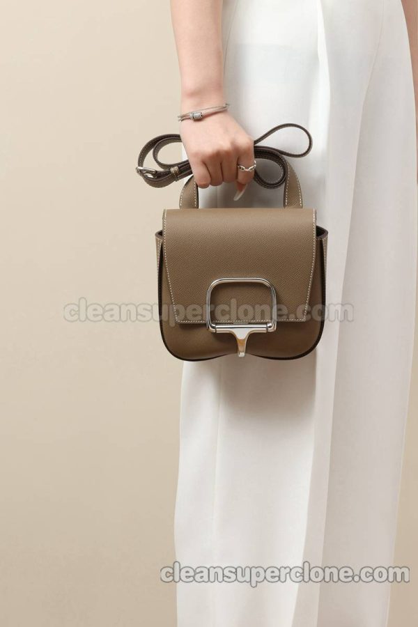 Crossbody bag replica details and pricing Elephant grey Hermes Shoulder cowhide women 8