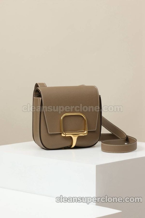 cowhide bag 1:1 Copy description and price Elephant grey Hermes Crossbody Shoulder women 2