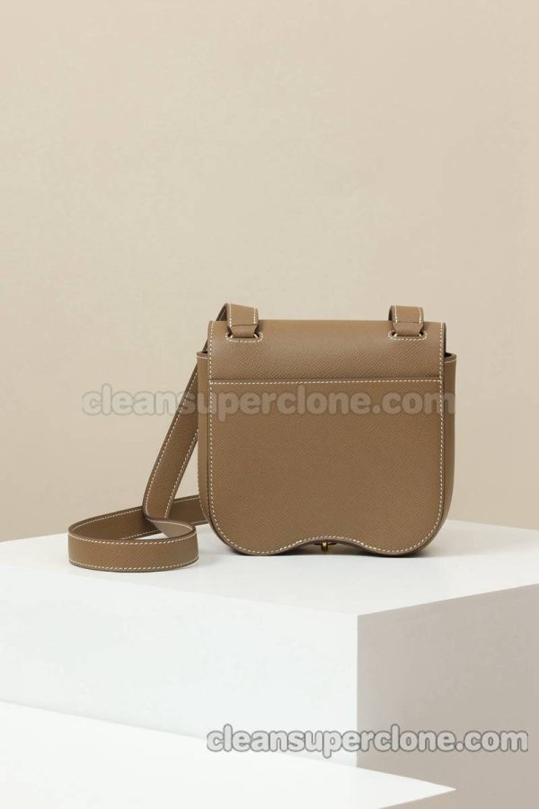 cowhide bag 1:1 Copy description and price Elephant grey Hermes Crossbody Shoulder women 3