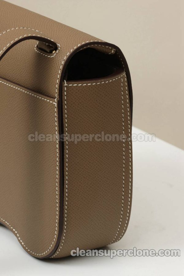 cowhide bag 1:1 Copy description and price Elephant grey Hermes Crossbody Shoulder women 4