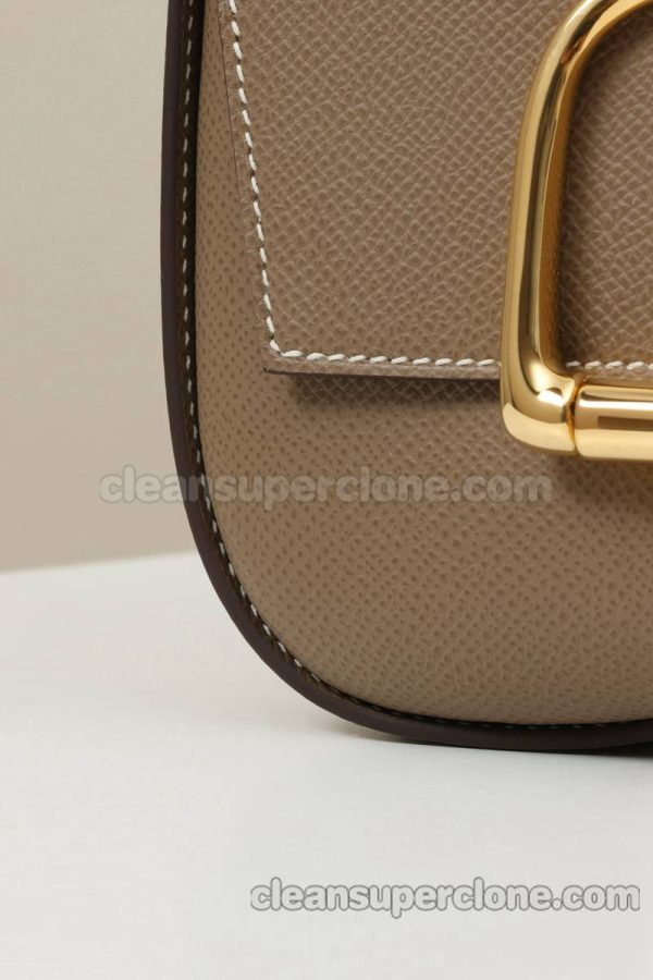 cowhide bag 1:1 Copy description and price Elephant grey Hermes Crossbody Shoulder women 5