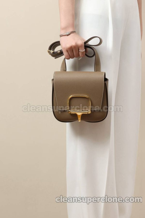 cowhide bag 1:1 Copy description and price Elephant grey Hermes Crossbody Shoulder women 8