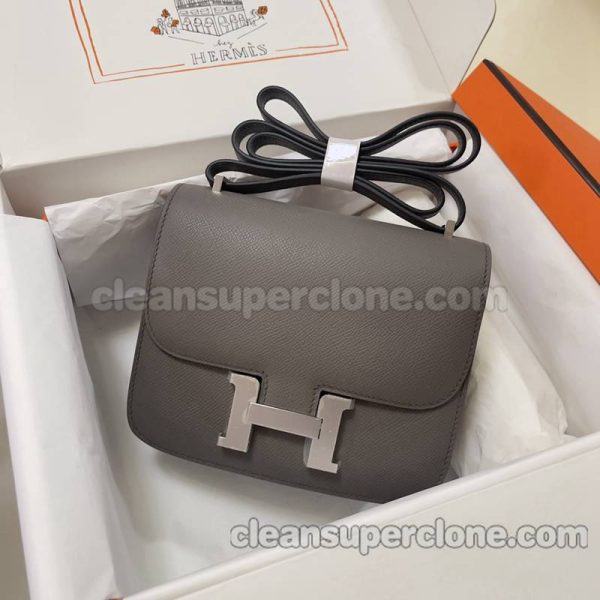 cowhide bag 1:1 Copy description and price Tinware grey Hermes Crossbody Shoulder women