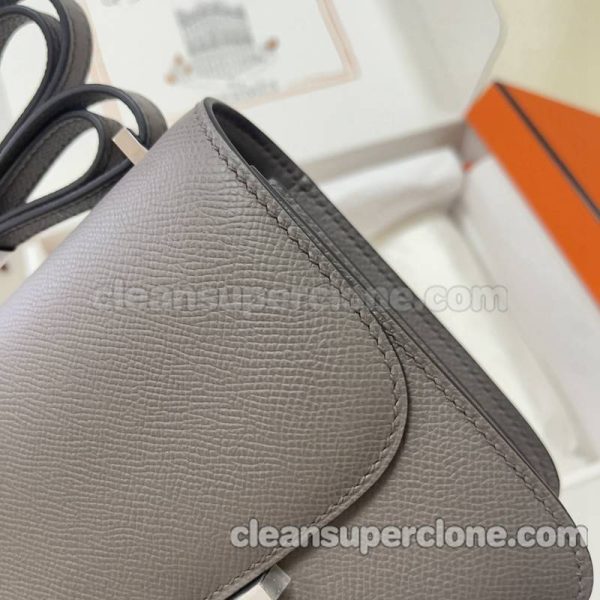 cowhide bag 1:1 Copy description and price Tinware grey Hermes Crossbody Shoulder women 3