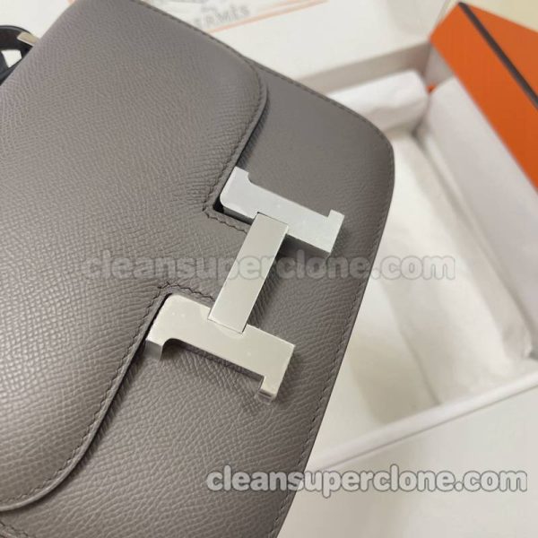 cowhide bag 1:1 Copy description and price Tinware grey Hermes Crossbody Shoulder women 4