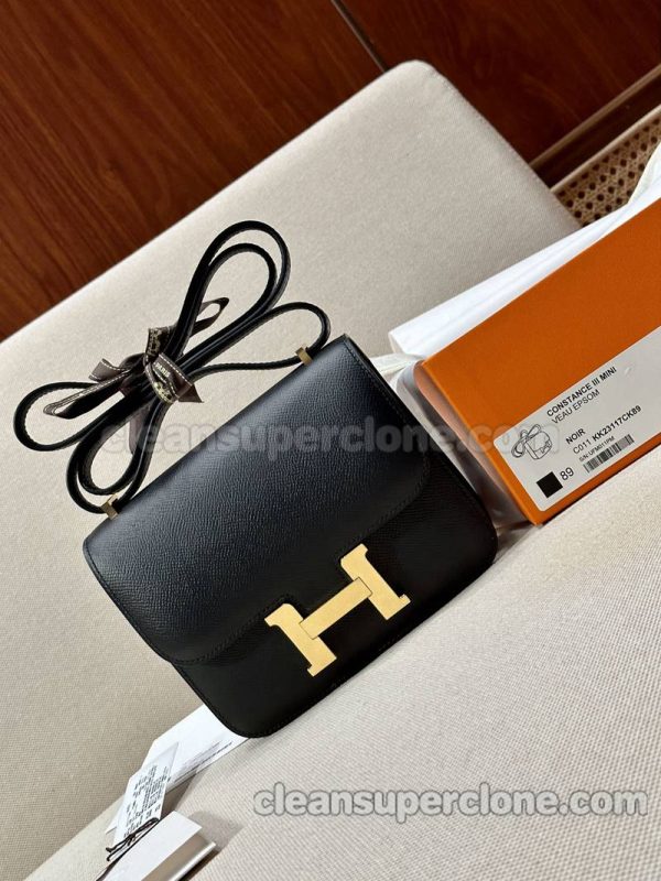 cowhide bag 1:1 Copy description and price black Hermes Crossbody Shoulder women