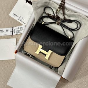 cowhide bag 1:1 Copy description and price black Hermes Crossbody Shoulder women 4