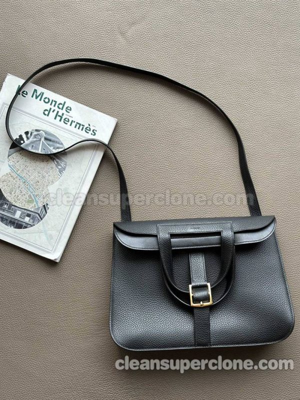 Crossbody bag replica details and pricing black Hermes Shoulder Handbag cowhide women 2