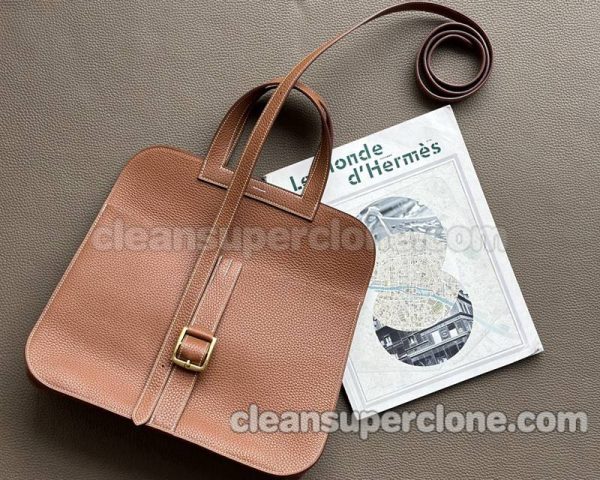 cowhide bag 1:1 Copy description and price Gold Brown Hermes Crossbody Shoulder Handbag women