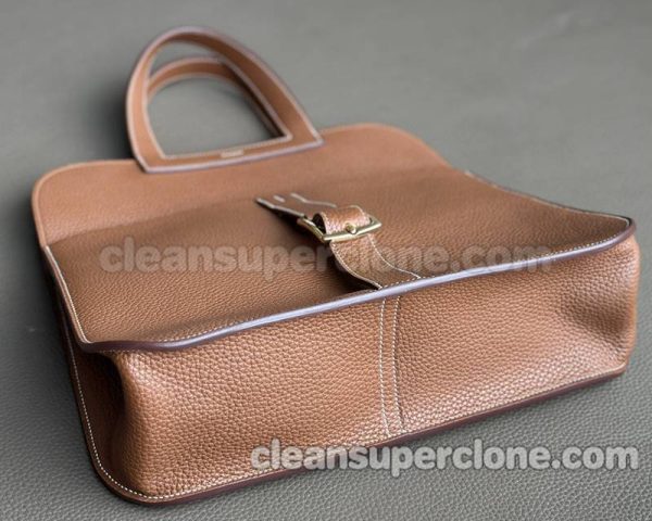 cowhide bag 1:1 Copy description and price Gold Brown Hermes Crossbody Shoulder Handbag women 7