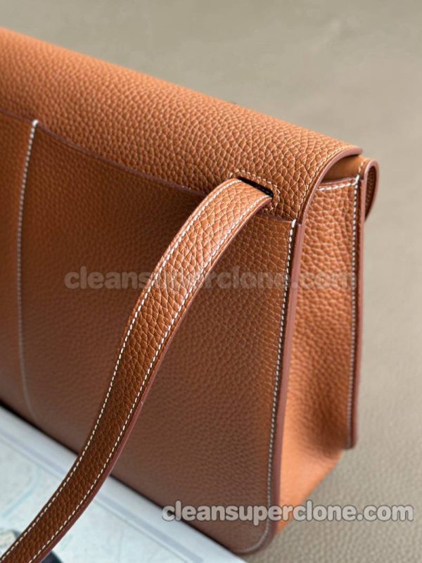 cowhide bag 1:1 Copy description and price Gold Brown Hermes Crossbody Shoulder Handbag women 8