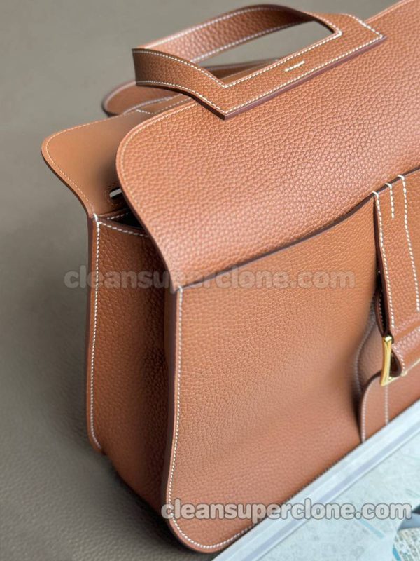 cowhide bag 1:1 Copy description and price Gold Brown Hermes Crossbody Shoulder Handbag women 9