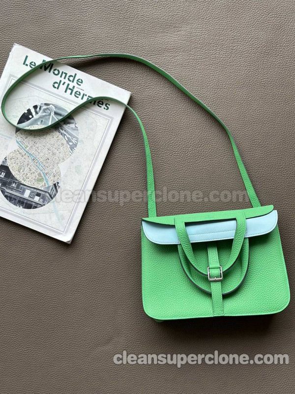 cowhide bag 1:1 Copy description and price Comics Green Hermes Crossbody Shoulder Handbag women 2