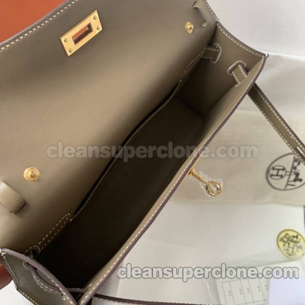 Shoulder bag replica details and pricing gray Hermes Handbag cowhide women 6