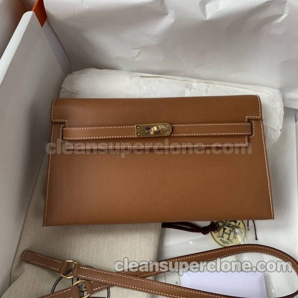 cowhide bag 1:1 Copy description and price gold brown Hermes Shoulder Handbag women 2