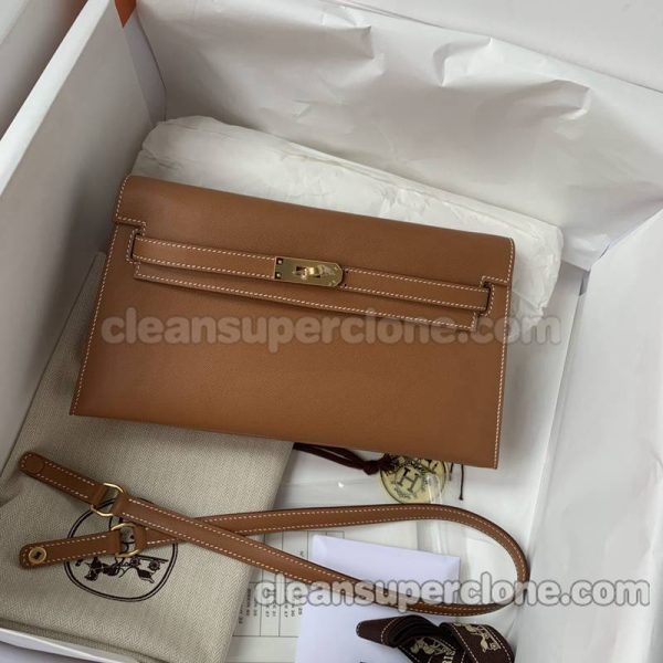 cowhide bag 1:1 Copy description and price gold brown Hermes Shoulder Handbag women 3