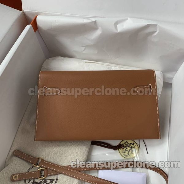 cowhide bag 1:1 Copy description and price gold brown Hermes Shoulder Handbag women 5