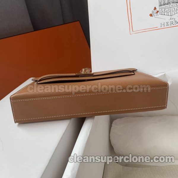 cowhide bag 1:1 Copy description and price gold brown Hermes Shoulder Handbag women 7