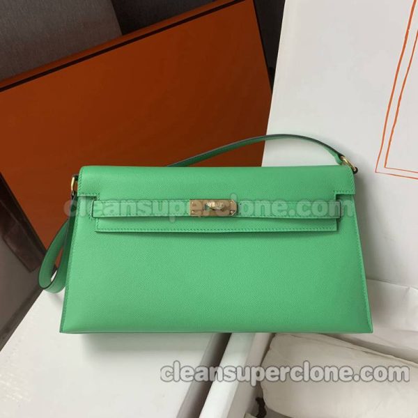 Shoulder bag replica details and pricing green Hermes Handbag cowhide women 7