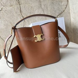 Celine bag Super Clone picture and price golden brown Shoulder Handbag cowhide women