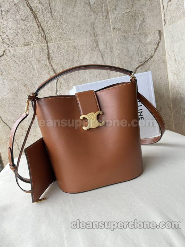 Celine bag Super Clone picture and price golden brown Shoulder Handbag cowhide women