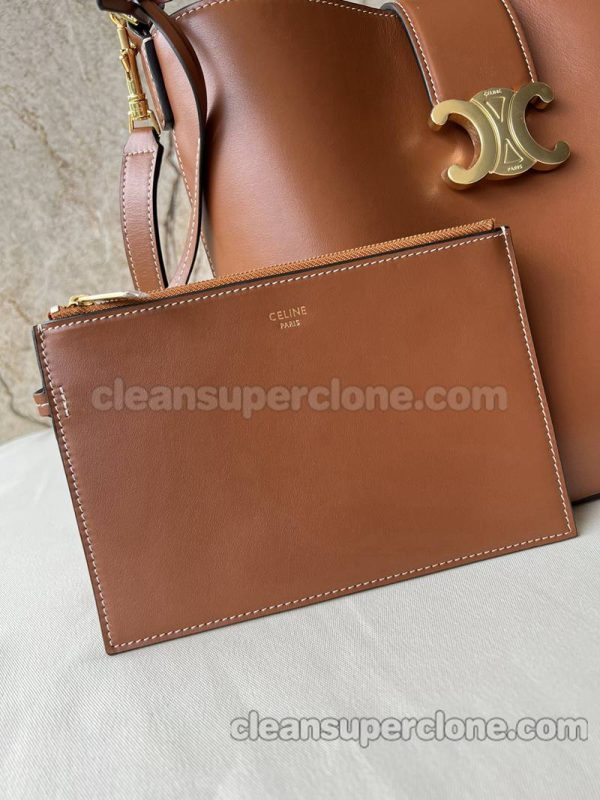 Celine bag Super Clone picture and price golden brown Shoulder Handbag cowhide women 6