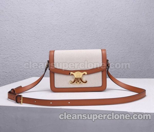 canvas bag 1:1 Copy description and price yellowish-brown Celine Shoulder Crossbody women