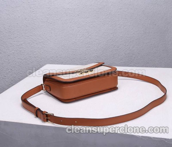 Celine bag Super Clone picture and price yellowish-brown Shoulder Crossbody canvas women 4