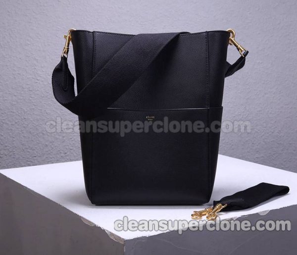 Shoulder bag replica details and pricing black Celine cowhide women