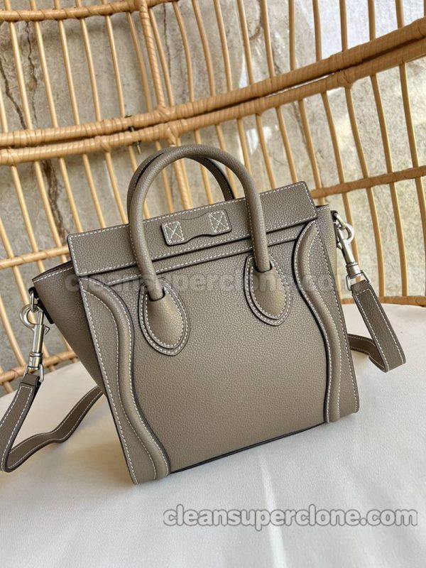 Handbag bag replica details and pricing gray Celine Shoulder Crossbody cowhide women 3