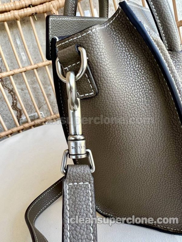 Handbag bag replica details and pricing gray Celine Shoulder Crossbody cowhide women 7