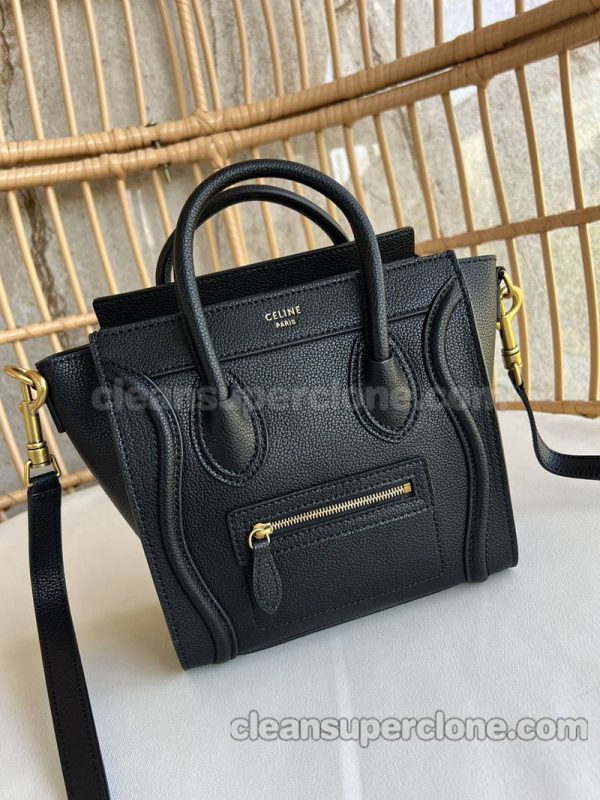 cowhide bag 1:1 Copy description and price black Celine Handbag Shoulder Crossbody women