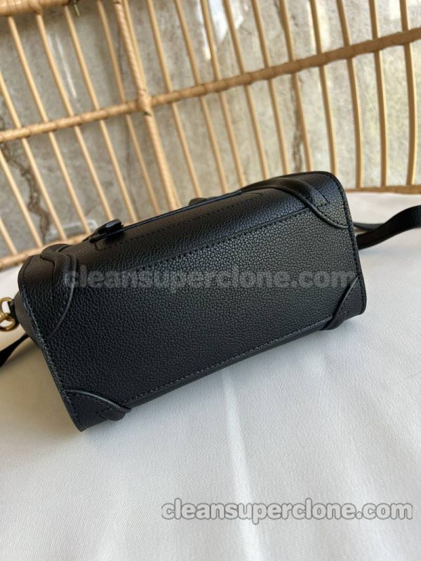 cowhide bag 1:1 Copy description and price black Celine Handbag Shoulder Crossbody women 4