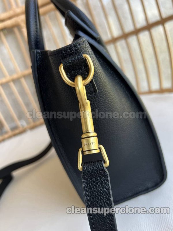 cowhide bag 1:1 Copy description and price black Celine Handbag Shoulder Crossbody women 7