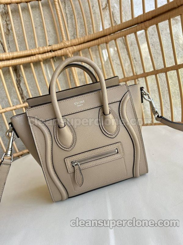 Celine bag Super Clone picture and price Milk tea color Handbag Shoulder Crossbody cowhide women