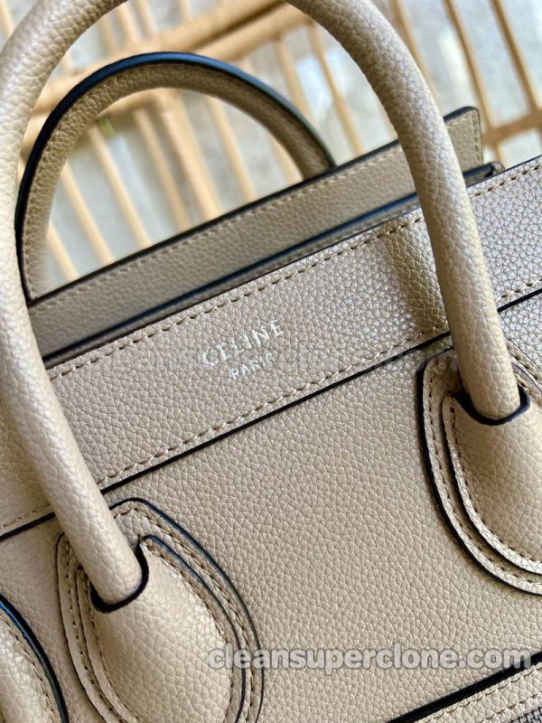 Celine bag Super Clone picture and price Milk tea color Handbag Shoulder Crossbody cowhide women 5