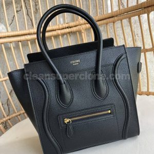 cowhide bag 1:1 Copy description and price black Celine Handbag women