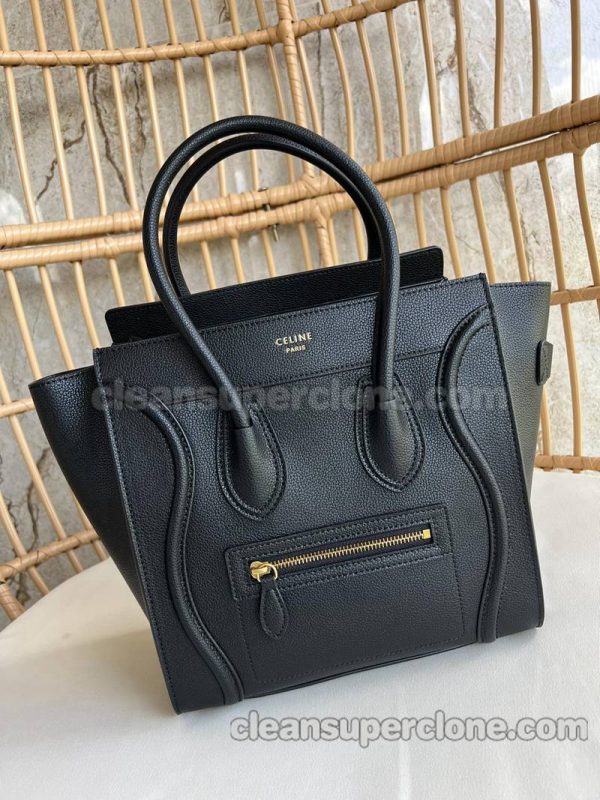 cowhide bag 1:1 Copy description and price black Celine Handbag women