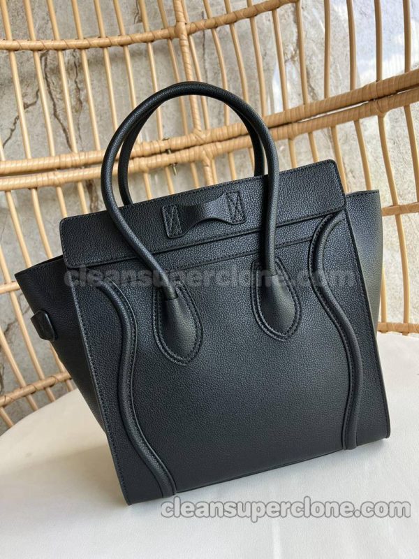 cowhide bag 1:1 Copy description and price black Celine Handbag women 3