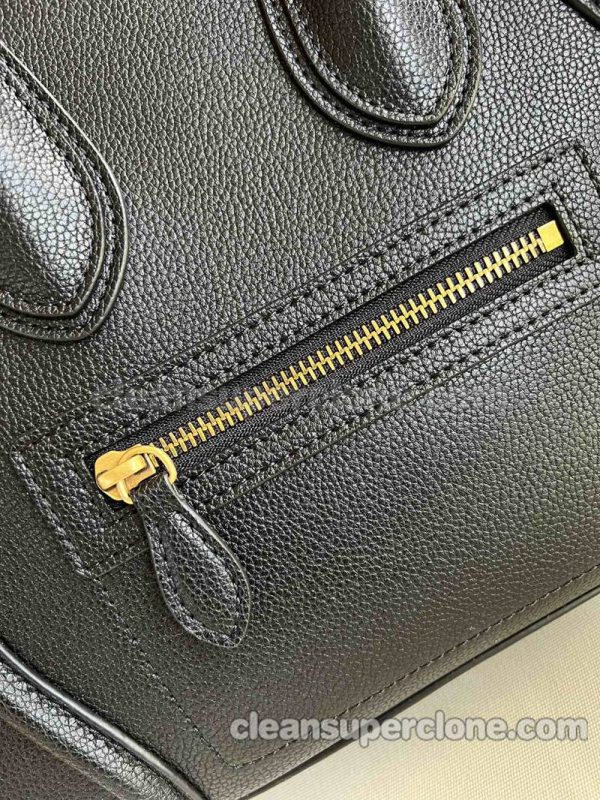 cowhide bag 1:1 Copy description and price black Celine Handbag women 7