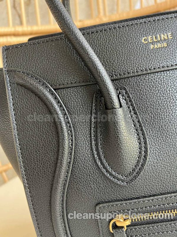 cowhide bag 1:1 Copy description and price black Celine Handbag women 8