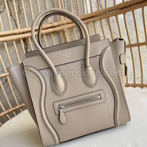 Celine bag Super Clone picture and price milk tea color Handbag cowhide women