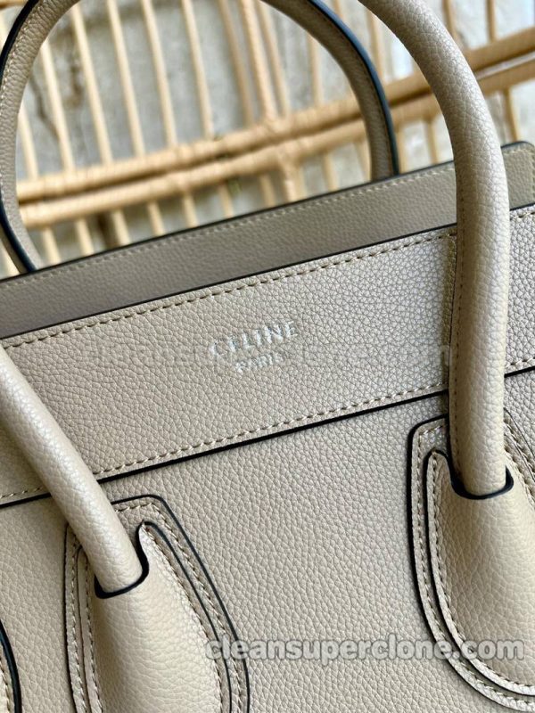 Celine bag Super Clone picture and price milk tea color Handbag cowhide women 5