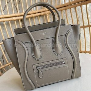 Handbag bag replica details and pricing gray Celine cowhide women