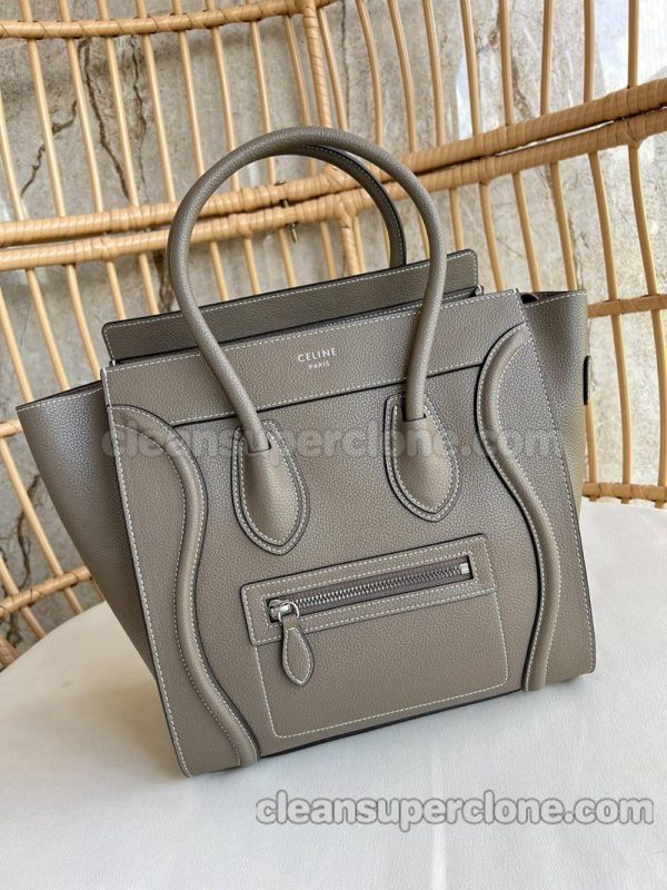 Handbag bag replica details and pricing gray Celine cowhide women