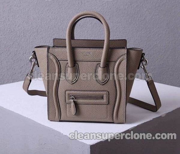 Handbag bag replica details and pricing gray Celine Lychee cowhide women